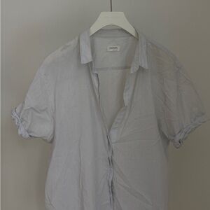 Aritzia Light Blue Striped Button Down Shirt